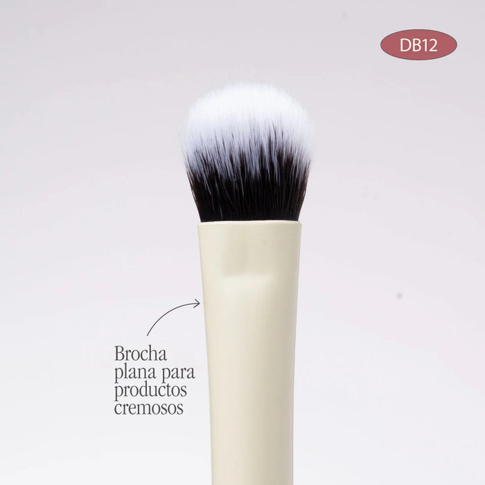 Brocha Atenea Duo Plana Crema y Difuminadora Db12