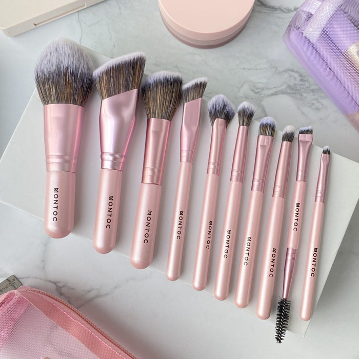 Kit de Brochas Montoc Viajero Mini Luna Pink X10 Und