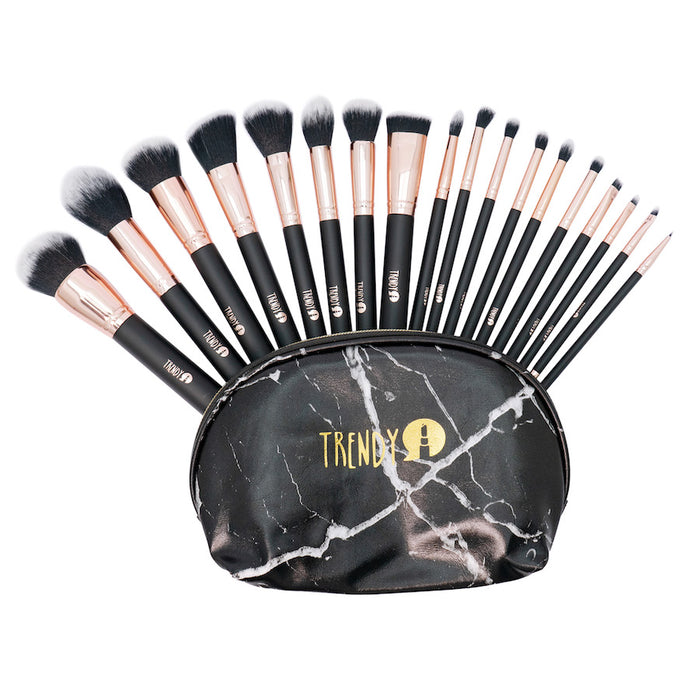 Kit de Brochas Trendy Marmol Negro X18 Und